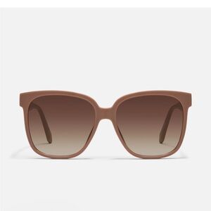 Quay Australia Matte Brown Square Sunglasses with Gradient Lenses